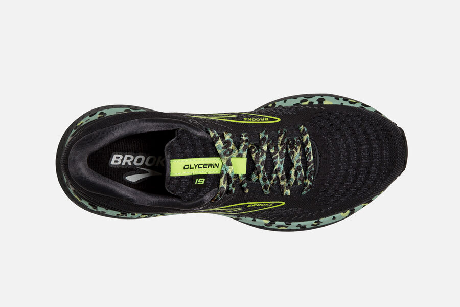 Brooks Israel Glycerin 19 Road Running Shoes Womens - Black/Green - SLX-654819